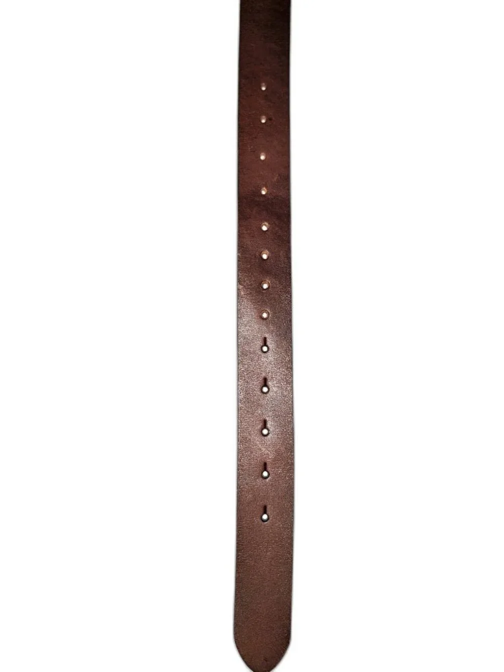 VINTAGE Fossil | Size Large Brown Leather Belt w Brass/Antique Gold Tone Buckle